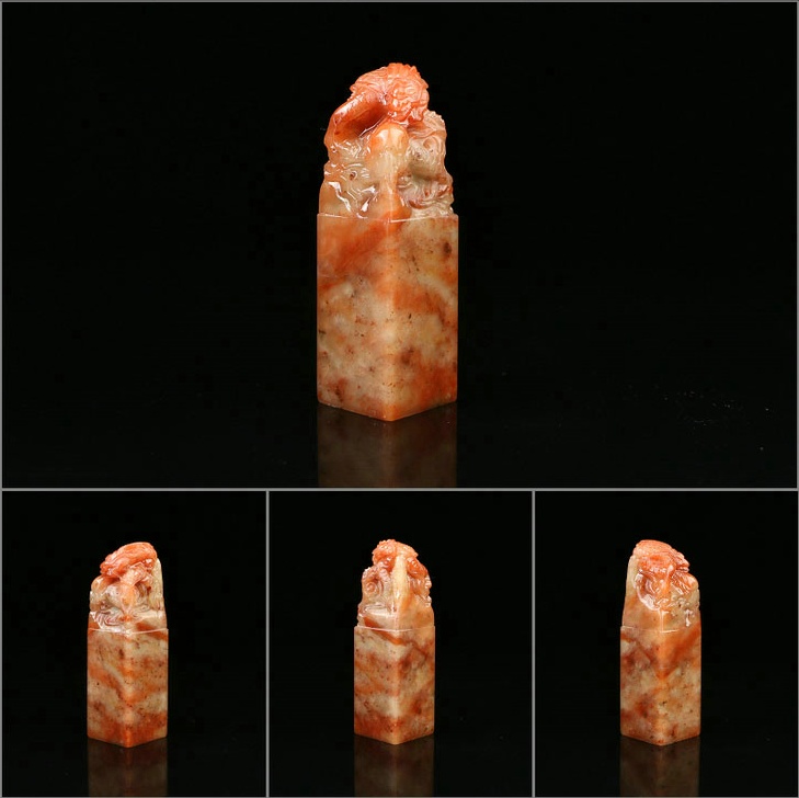 龍戲珠壽山石印章，獨(dú)具匠心印章圖片