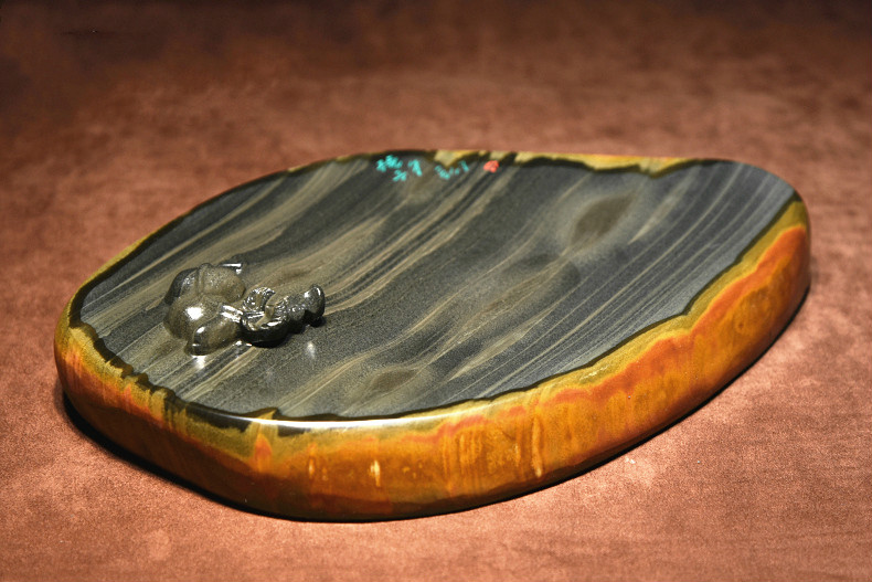 金皮籽簡樸硯臺，自然意境中國硯臺