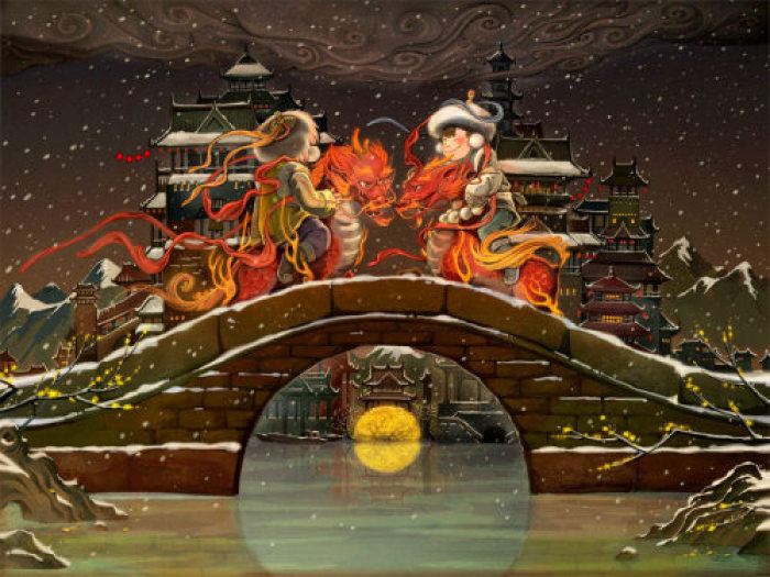 家佳樂文學(xué)年畫插畫，家佳樂文學(xué)手繪插畫圖片