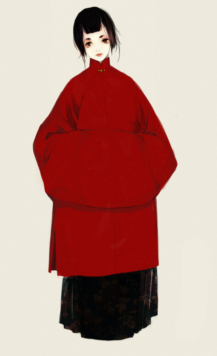 精美古風(fēng)服飾插畫，家佳樂文學(xué)手繪插畫