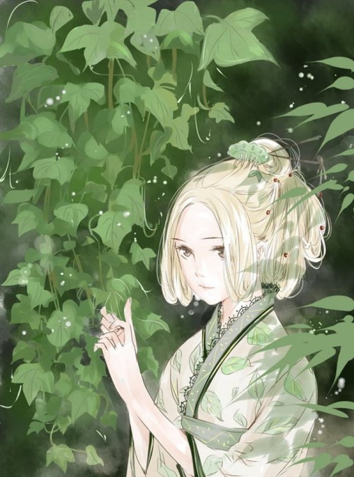 相見茫然詩意插畫，中國古風手繪插畫