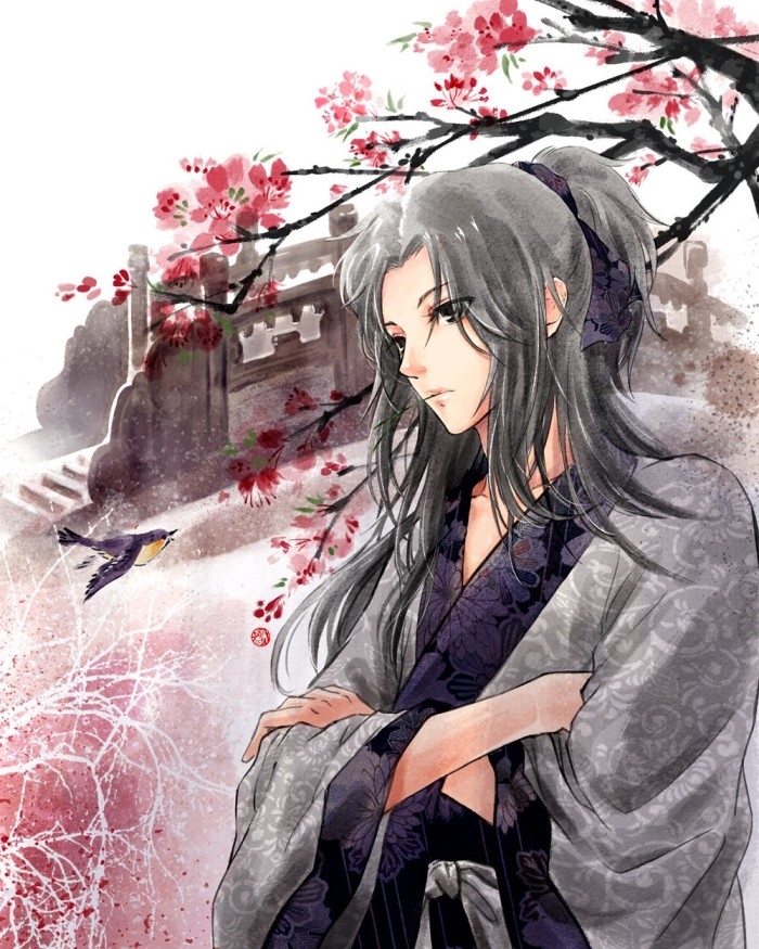 相見茫然詩意插畫，中國古風手繪插畫