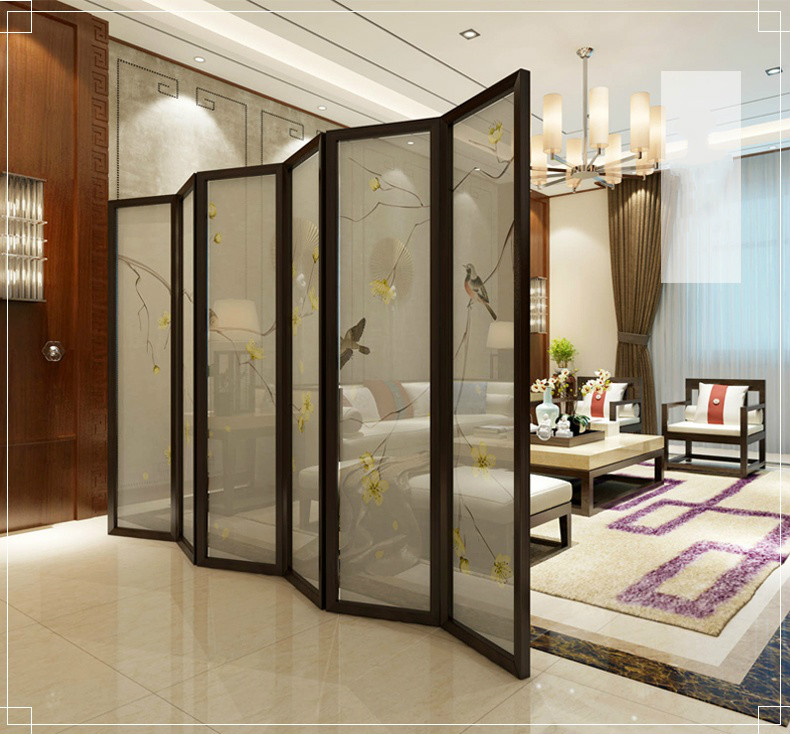 精致油畫屏風(fēng)，秀麗中式屏風(fēng)