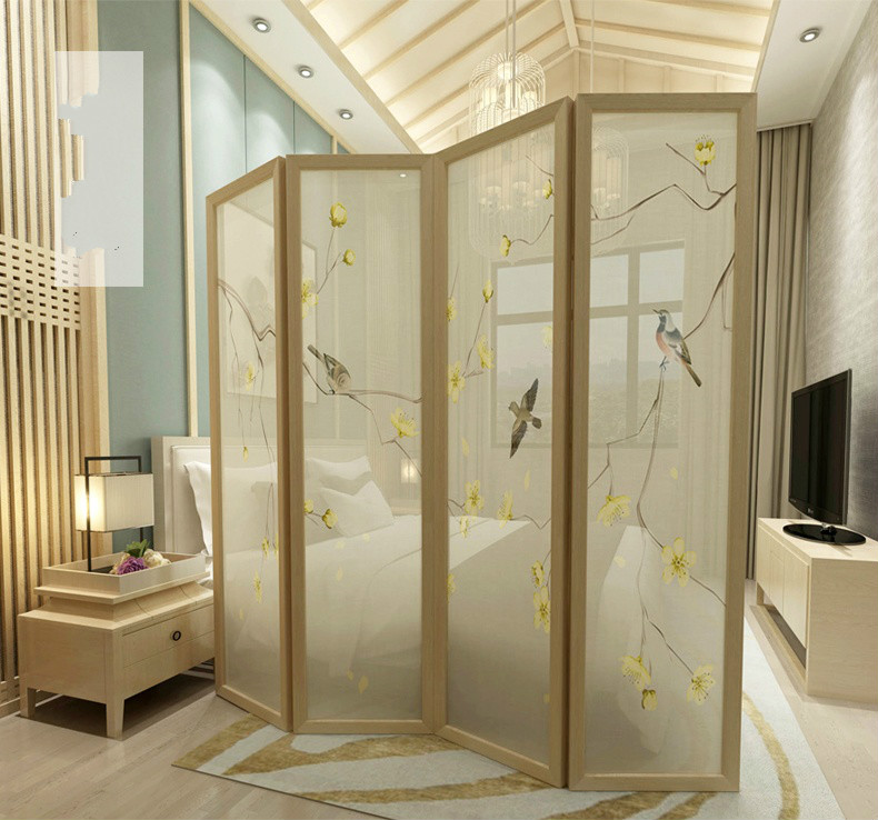 精致油畫屏風(fēng)，秀麗中式屏風(fēng)