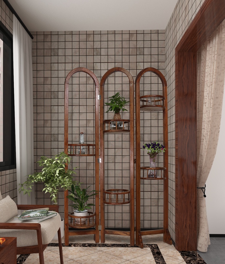 簡約花藝雅韻屏風，百搭中式屏風