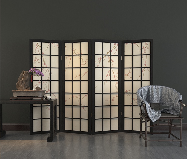 梅花油布屏風(fēng)，經(jīng)典中式屏風(fēng)