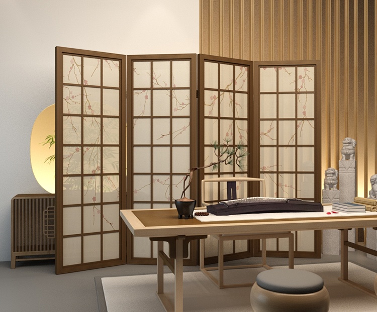 梅花油布屏風(fēng)，經(jīng)典中式屏風(fēng)