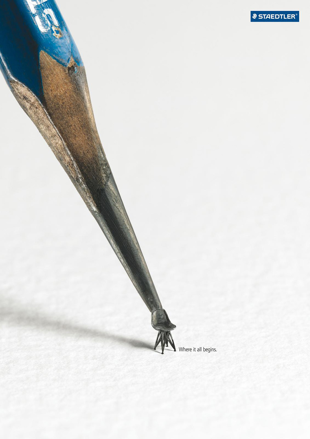 極簡腦洞大開海報，辦公用品海報設(shè)計