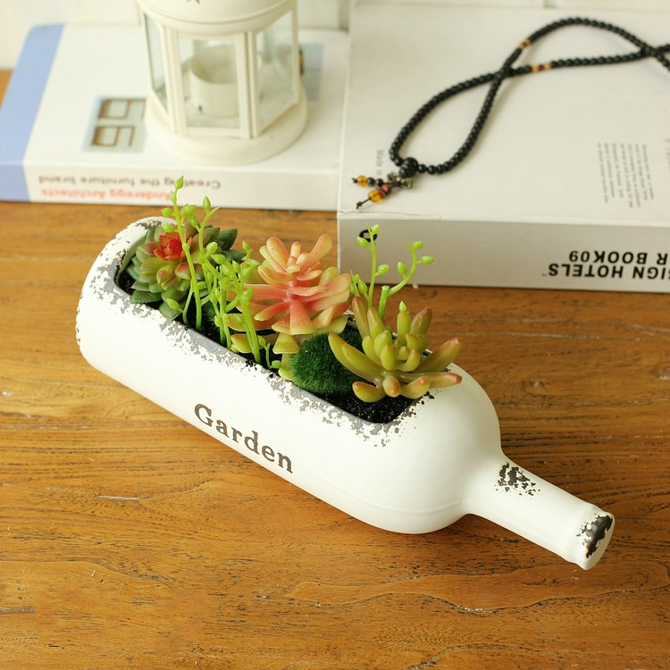 田園風格盆景，綠意盎然盆景圖片