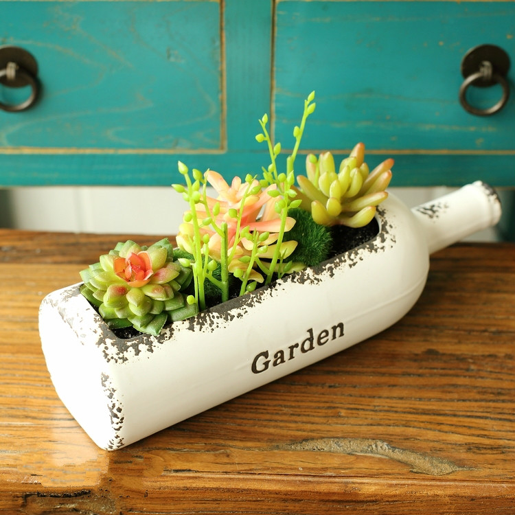 田園風格盆景，綠意盎然盆景圖片