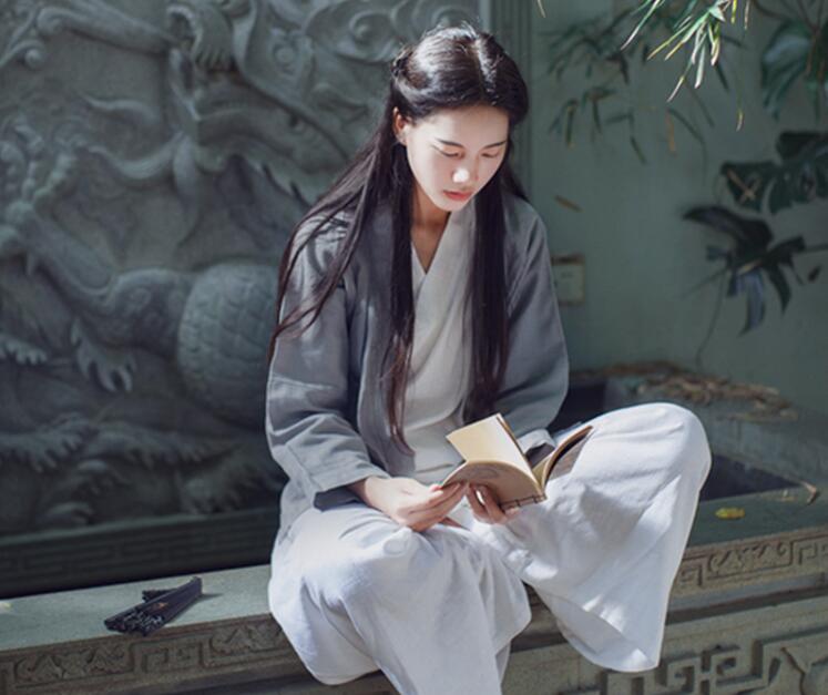 兩款復(fù)古亞麻民國風(fēng)漢服，白色簡約中式漢服