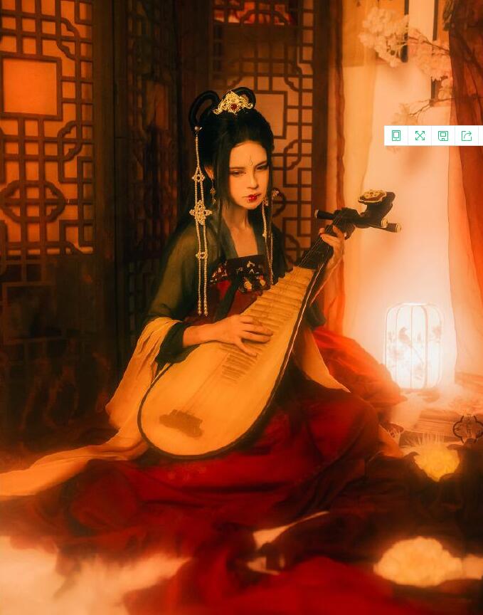 齊胸繡花襦裙對襟漢服，刺繡紅色印花漢服圖片