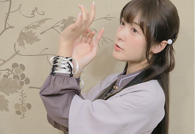 改良版清新唯美漢服，繡花褙子漢服圖片