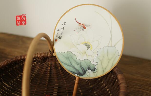 古典漢風(fēng)宮廷團(tuán)扇，清新文藝復(fù)古圓扇子