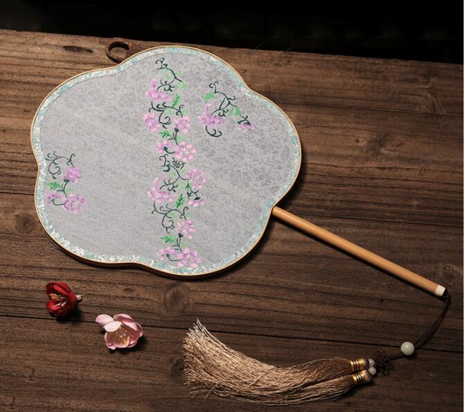 家佳樂文學(xué)手工古典團扇，漢服宮扇長柄手繪扇子