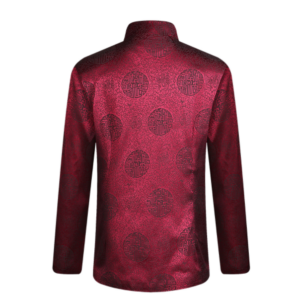 三色唐版家佳樂文學老人過壽中山裝圖片