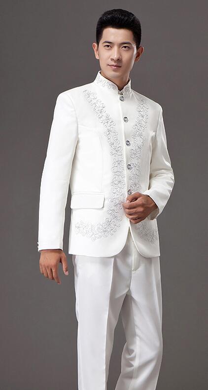 青年修身中山裝，立領(lǐng)中山裝演出服