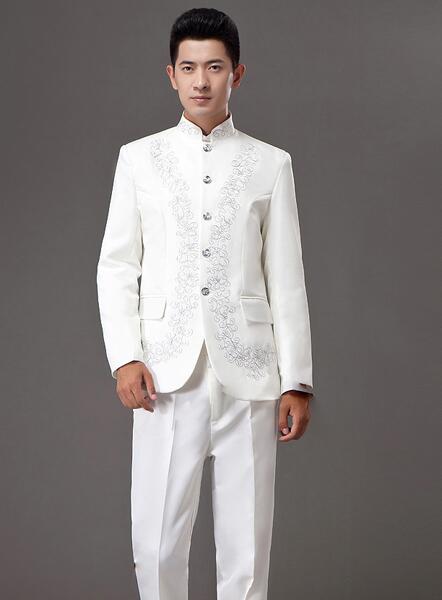 青年修身中山裝，立領(lǐng)中山裝演出服