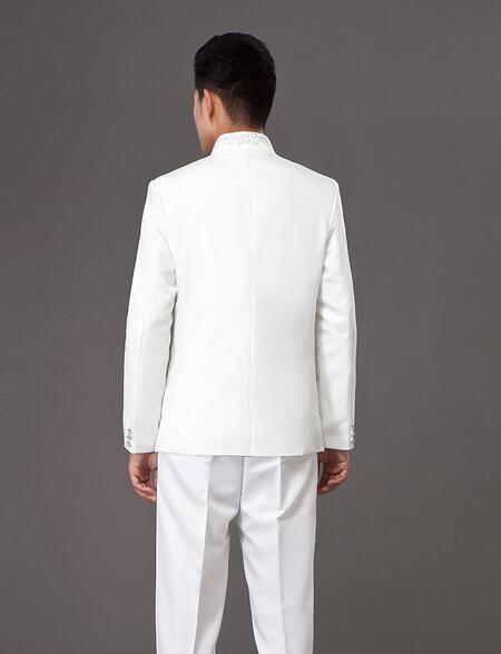 青年修身中山裝，立領(lǐng)中山裝演出服