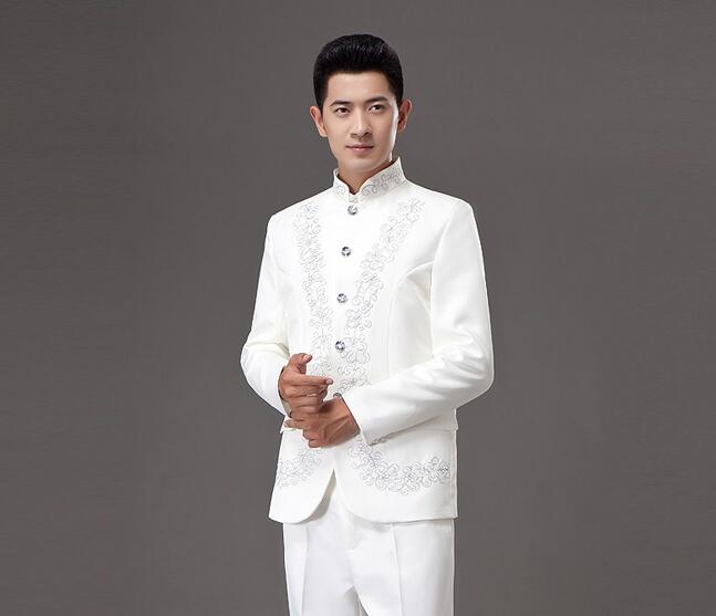 青年修身中山裝，立領(lǐng)中山裝演出服