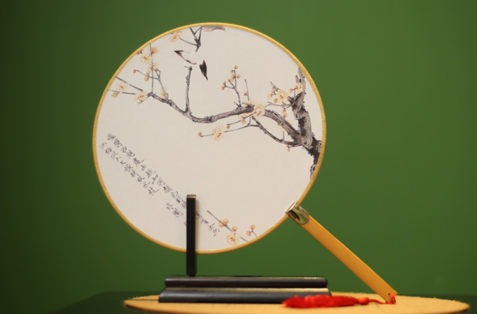 家佳樂文學(xué)宮扇女式團扇，古風(fēng)工藝漢服古典扇子圖