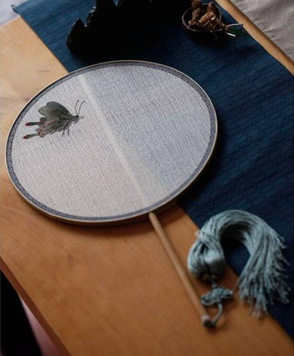 家佳樂文學(xué)古典復(fù)古團扇，繡花宮扇刺繡團扇