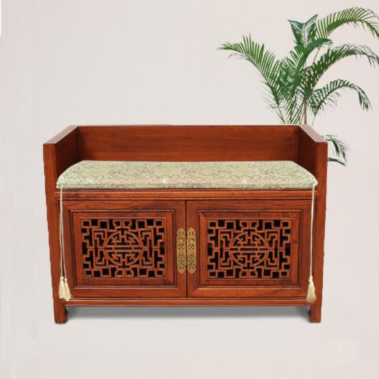 古典榆木家具，中式儲(chǔ)物玄關(guān)凳子