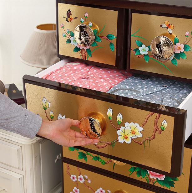 家佳樂(lè)文學(xué)復(fù)古儲(chǔ)物柜，多層組合整理柜五斗柜