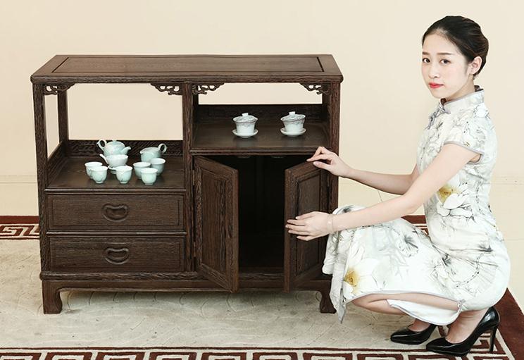 明清古典雞翅木柜子，中式仿古實(shí)木原木儲物柜