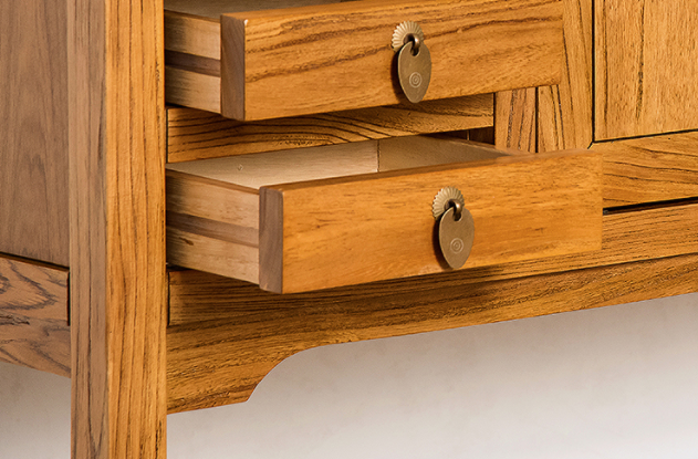 新中式老榆木簡約玄關柜子