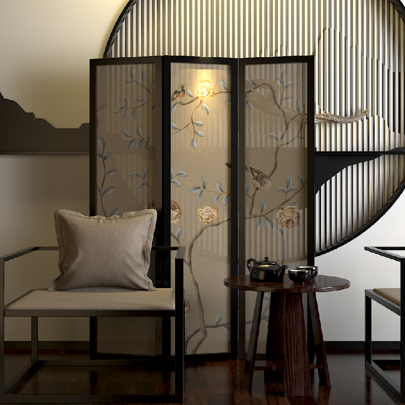 五款簡約大方屏風(fēng)，清新印花屏風(fēng)隔斷