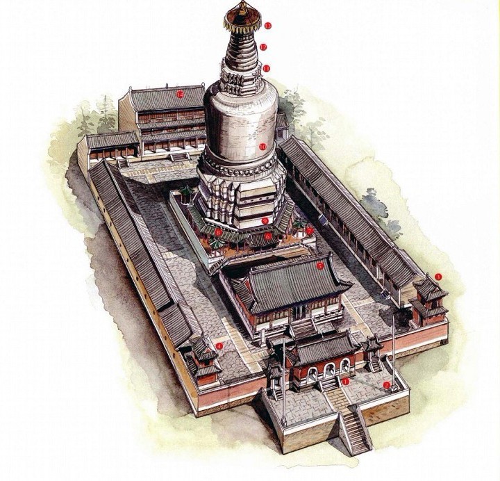 穿墻透壁，手繪中國古代經(jīng)典古建筑