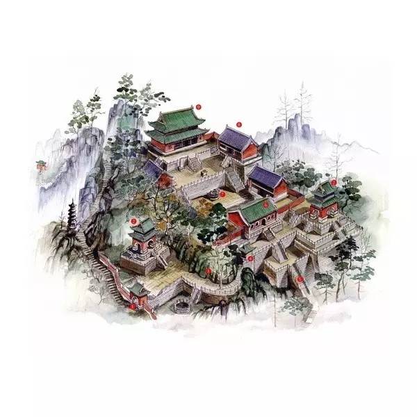 穿墻透壁，手繪中國古代經典古建筑