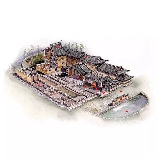 穿墻透壁，手繪中國古代經典古建筑