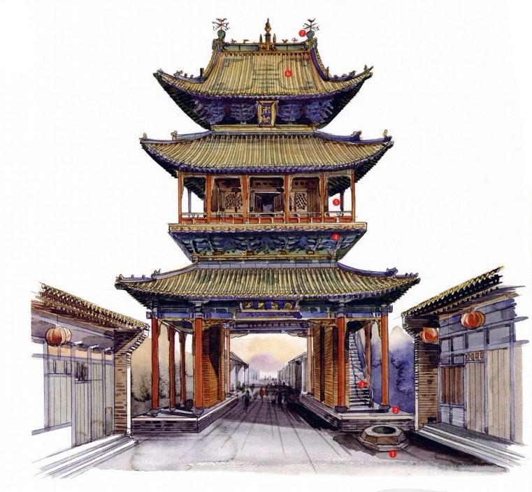 穿墻透壁，手繪中國古代經典古建筑