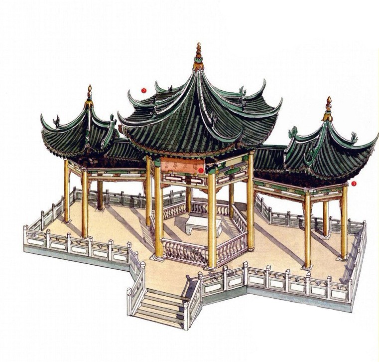 穿墻透壁，手繪中國古代經典古建筑