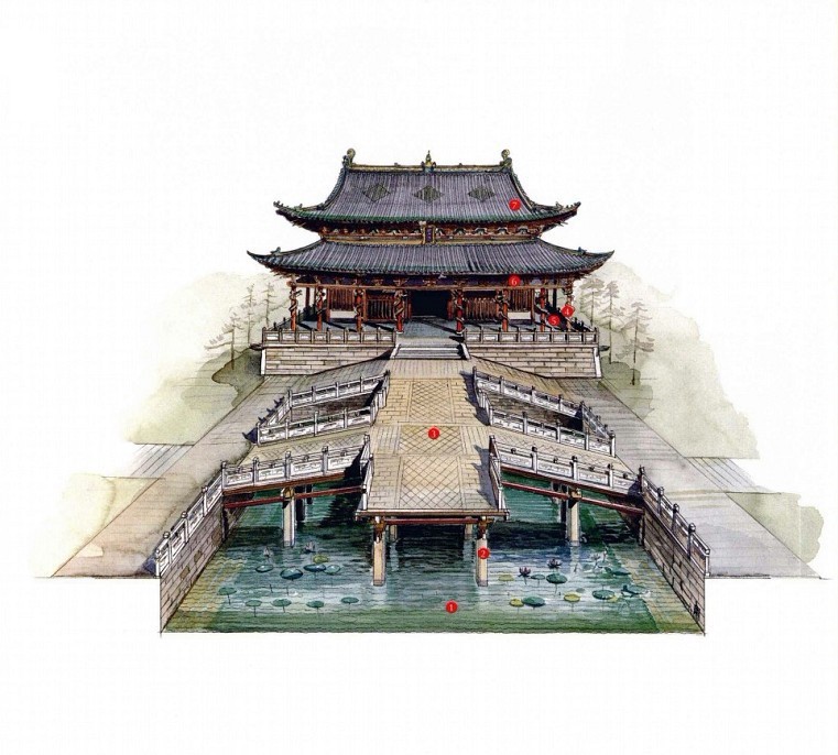 穿墻透壁，手繪中國古代經(jīng)典古建筑