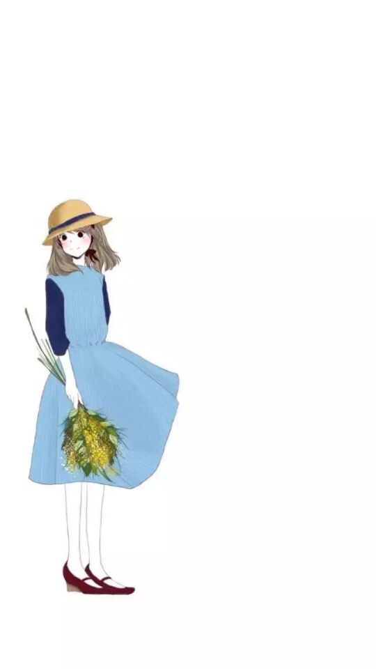 唯美小清新可愛(ài)人物插畫壁紙