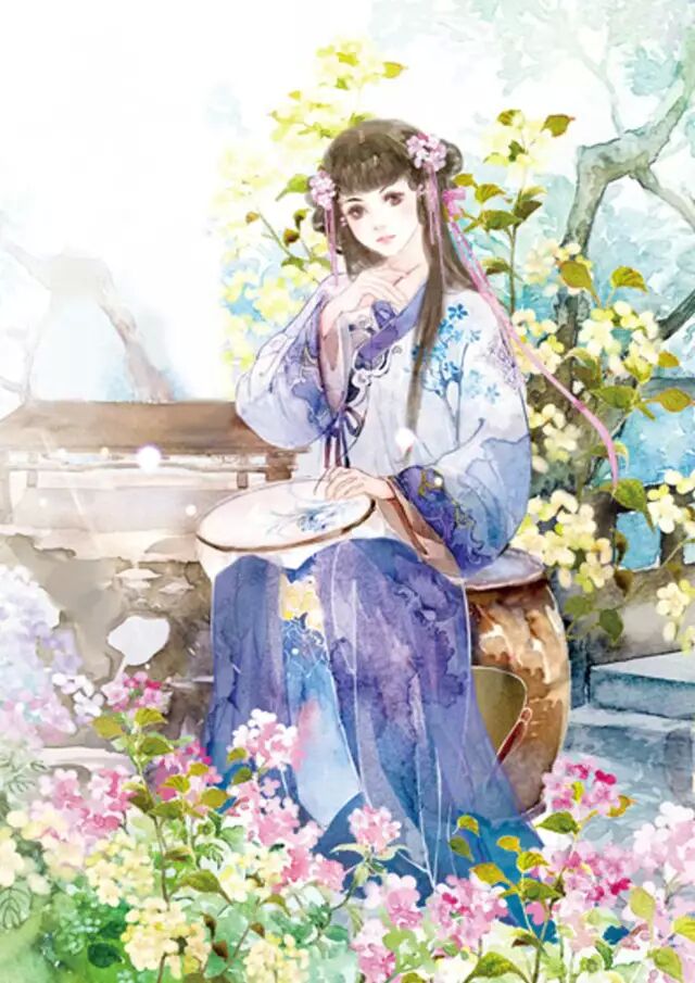 唯美古風(fēng)圖片:寒月退霜風(fēng)滿(mǎn)樓，夜靜人幽滿(mǎn)腔愁