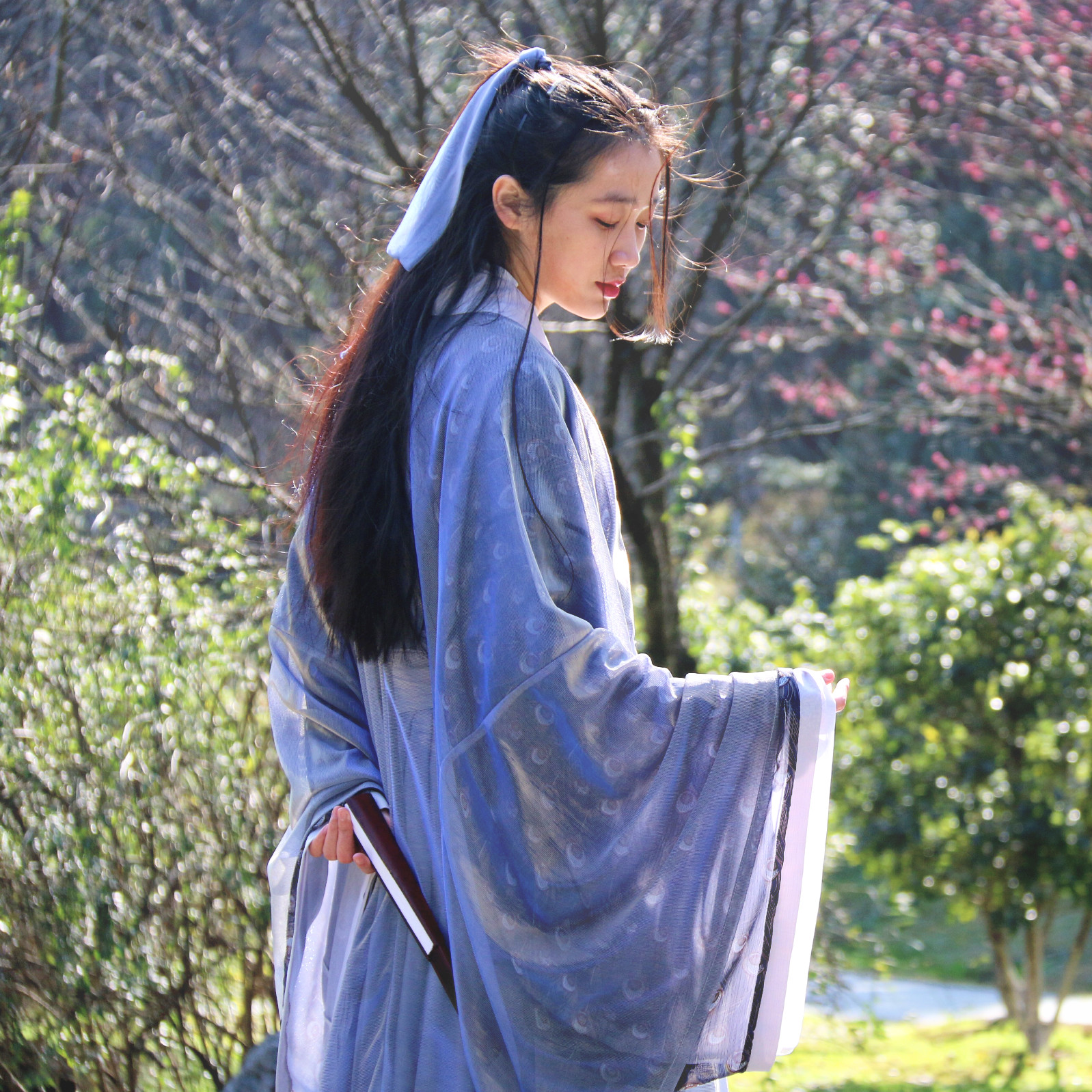 兩重衣齊腰襦裙?jié)h服，清新典雅漢服圖片