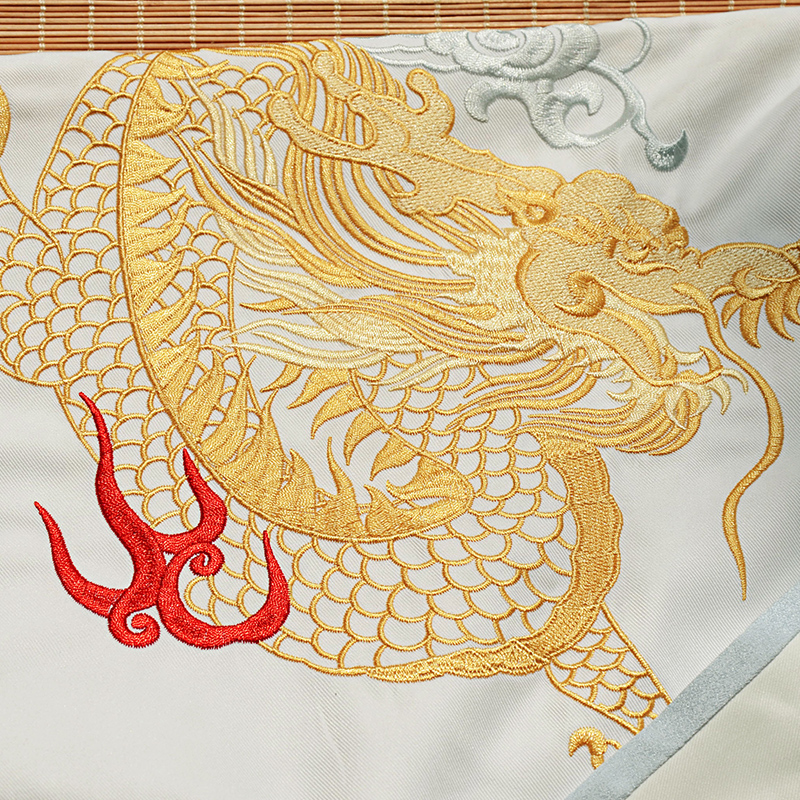 古風(fēng)俠女漢服，龍紋羿射中國(guó)紅漢服