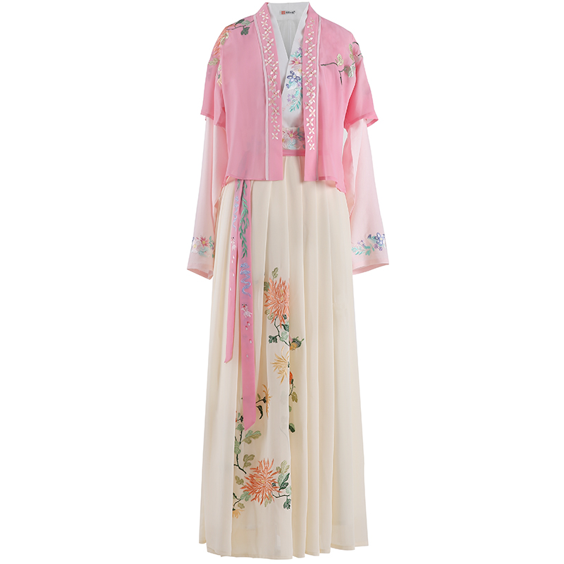 淺色交領(lǐng)半臂漢服，清風(fēng)拂面若縹緲如仙漢服