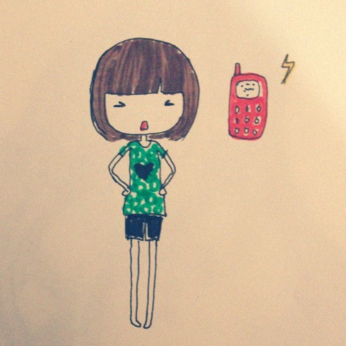 4款簡單手繪插畫圖片，清新可人小女生