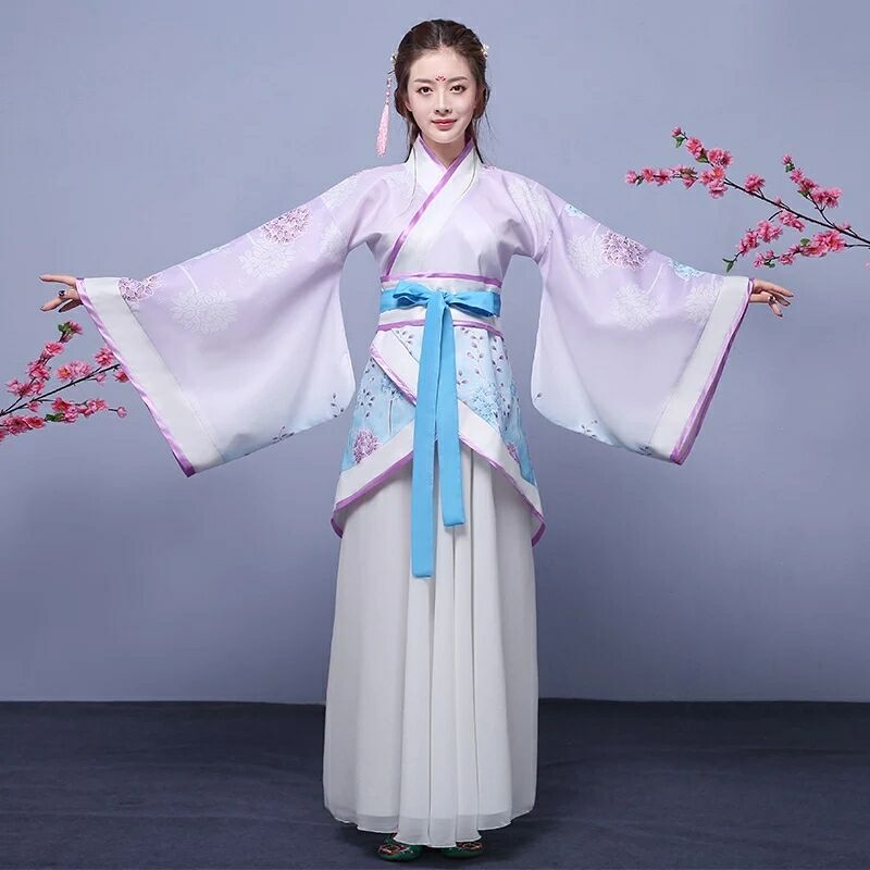 襦裙套裝仙女漢服，家佳樂文學(xué)曲裾齊腰古裝圖片