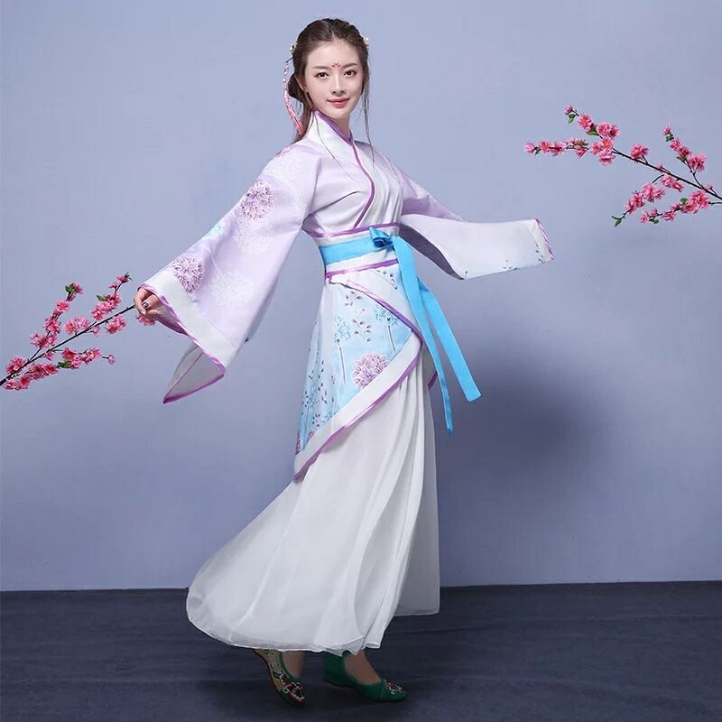 襦裙套裝仙女漢服，家佳樂文學(xué)曲裾齊腰古裝圖片