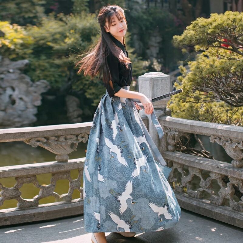 家佳樂文學(xué)江南素兮漢服，復(fù)古套裙?jié)h服圖片