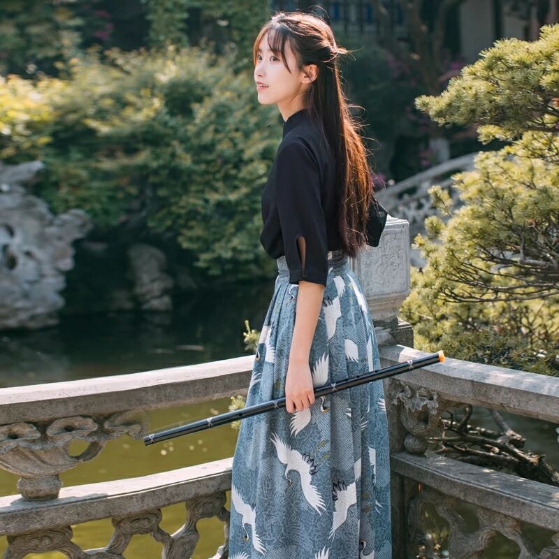 家佳樂文學(xué)江南素兮漢服，復(fù)古套裙?jié)h服圖片