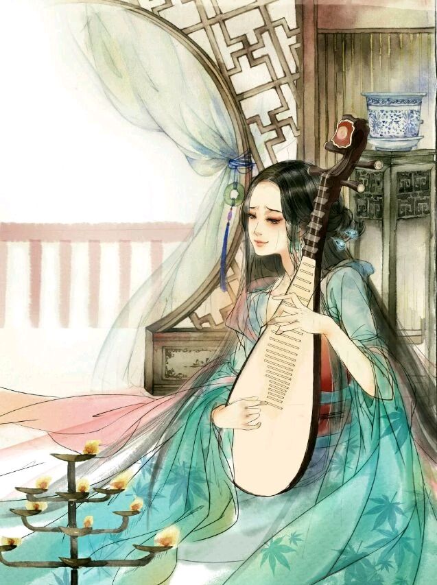 4款唯美古風圖片：琴瑟曲中倦紅妝