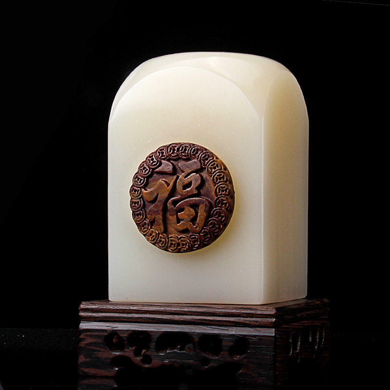 文人雅趣，玉雕印章