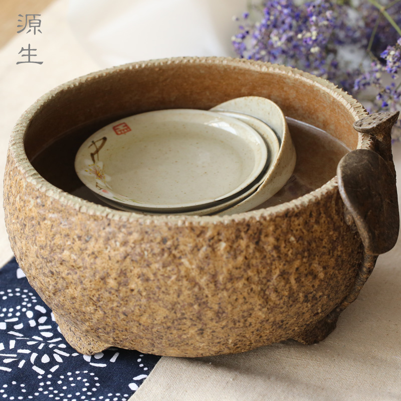 日式陶瓷水盂，可用作茶洗筆洗